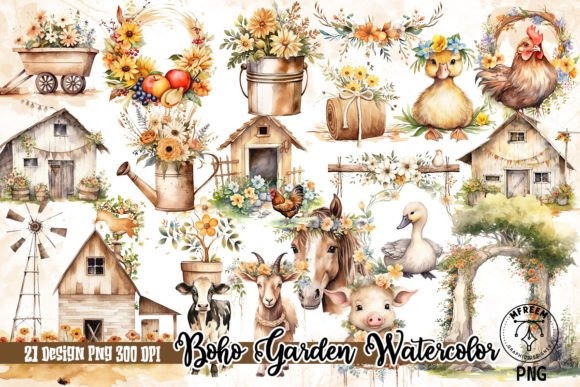 Boho Garden Watercolor Clipart: Design Assets That Feel Alive