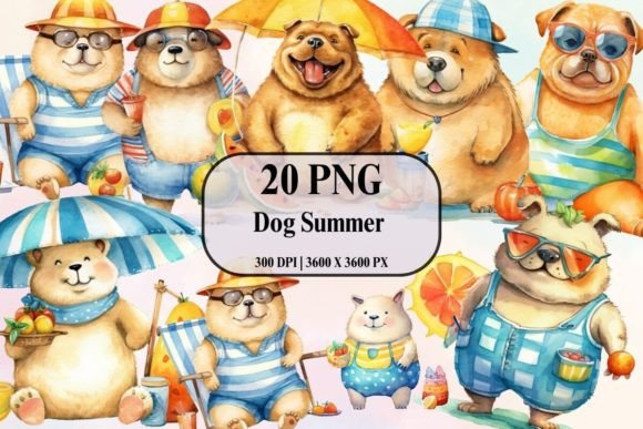 Cute Dog Summer Nursery Art Watercolor: A Playful Typeface for Warm-Weather Branding