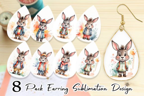 Earring Watercolor Cute Donkey: A Playful Display Font