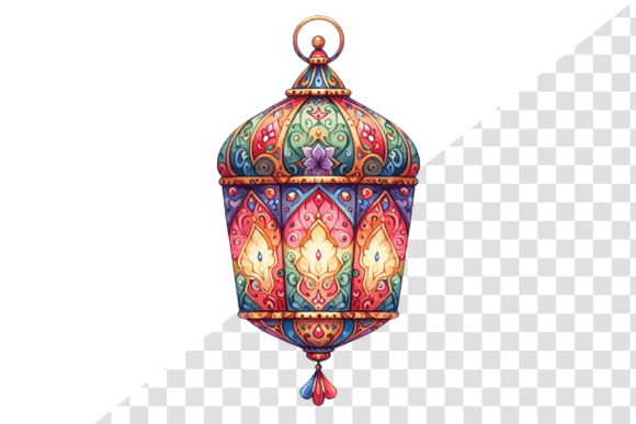 Eid Lantern Bliss Watercolor Clipart
