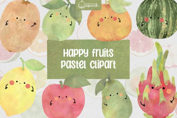 Pastel Fruits Watercolor Clipart in Design