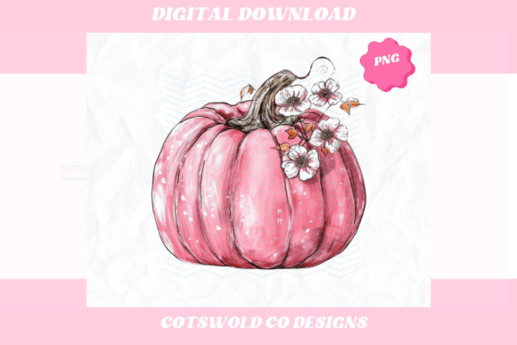Pink Watercolor Pumpkin PNG Sublimation Guide