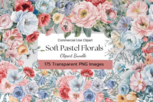 Soft Pastel Watercolor Floral Clipart