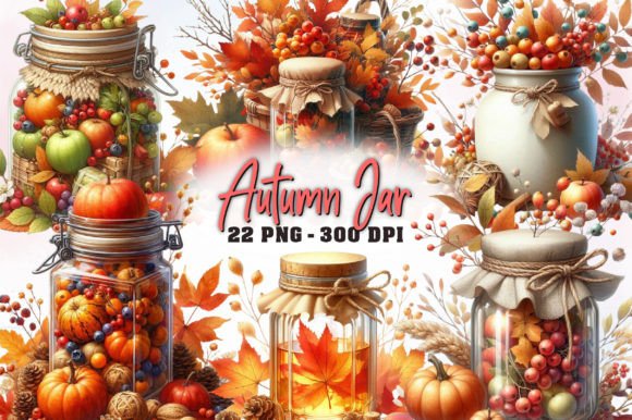 Watercolor Autumn Jar Sublimation: A Handcrafted Display Font for Cozy Branding
