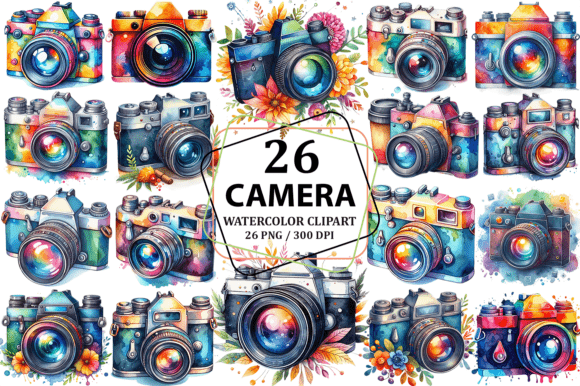 Watercolor Camera Clipart Sublimation for Creative Projects