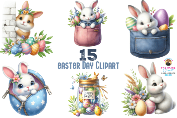 Watercolor Easter Day Clipart Bundle: A Creative Asset for Spring Projects
