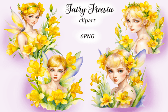 Watercolor Fairy Freesia Clipart: A Dreamy Design Resource