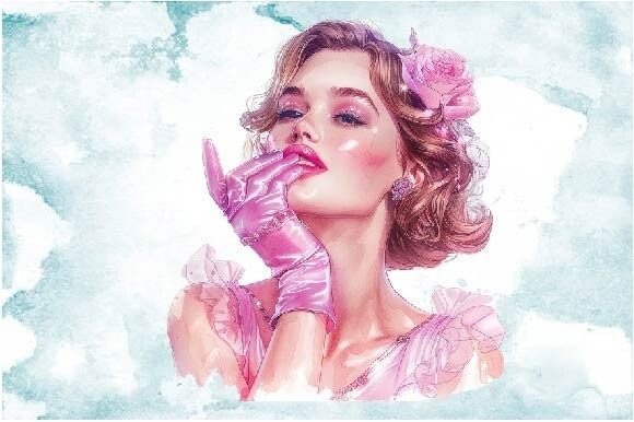 Watercolor Fashion Dolls Clipart