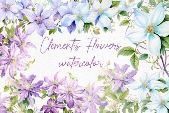 Watercolor Flowers Clipart Purple Flower