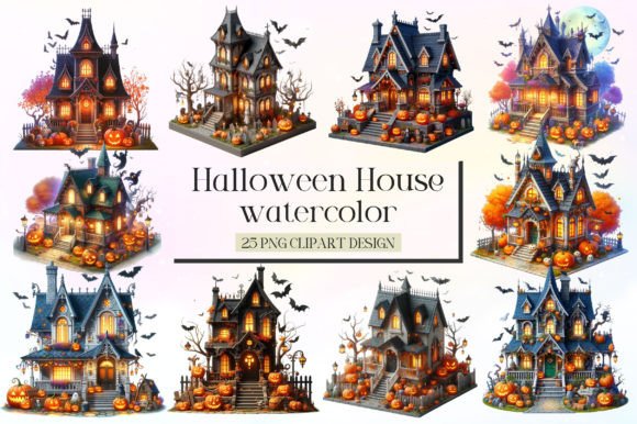 Watercolor Halloween House Clipart Guide
