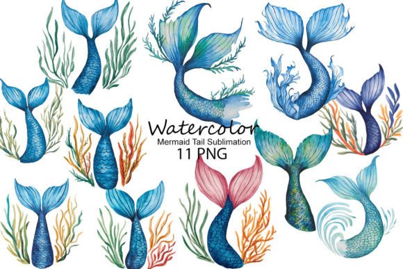 Watercolor Mermaid Tail Sublimation for Brand Storytelling