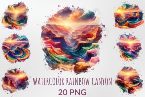 Watercolor Rainbow Canyon Sublimation – A Premium Font for Bold Branding